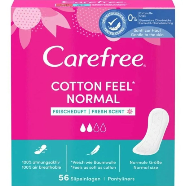 Carefree Прокладки COTTON 56 шт ФРЕШ БХ86321ЭБХ