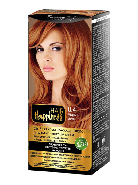 Белита-М Hair Happiness Стойкая Крем-краска Аммиачная тон 8.4 Медный