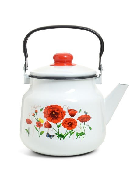 Эстет Чайник "Красные маки" 3,5л ЭТ-75002