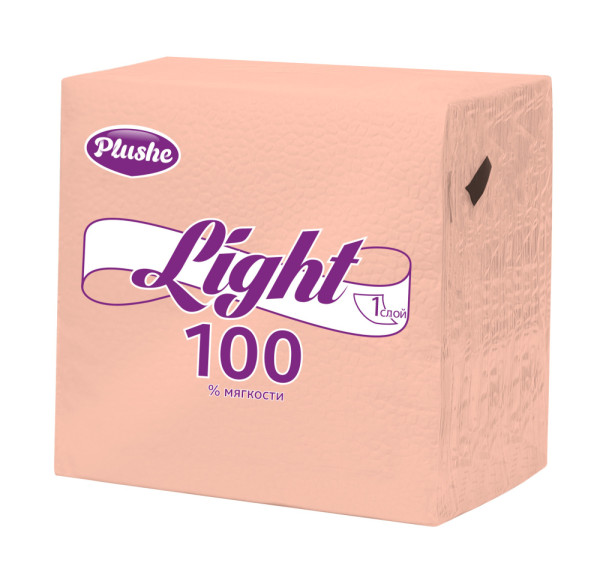 Plushe Салфетки бумажные 90л 1сл Light (цв. в ассорт.) БХ2774-3 СГ