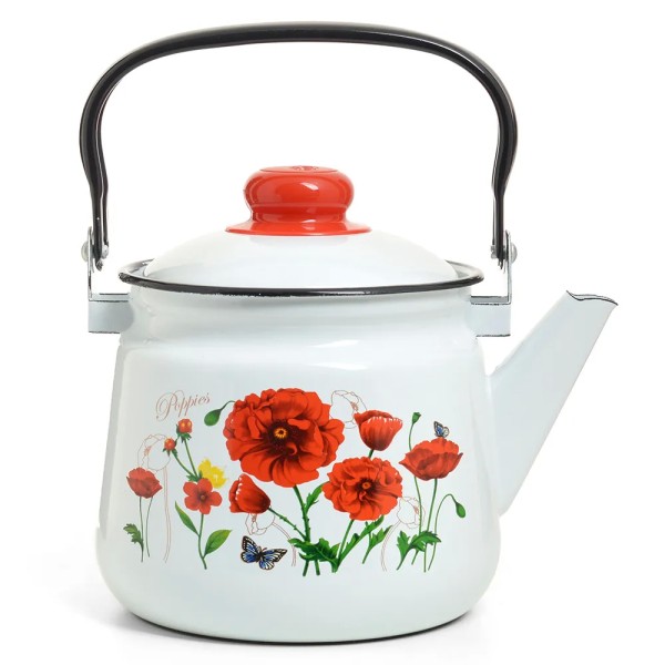 Эстет Чайник "Красные маки" 2,5л ЭТ-75003