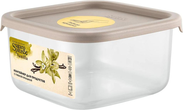 Sugar&Spice Контейнер для продуктов Vanilla квадратный 0,4л с гибкой кр. латте SE167910005