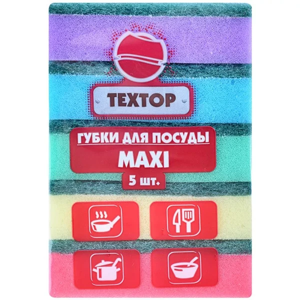 Textop Губки для посуды MAXI 5шт. 95*65*27мм.Т138 БХ10138ЭБХ