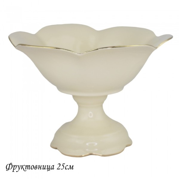Lenardi Фруктовница 25см МИРАЖ на ножке в под.уп. Фарфор 205-559 L