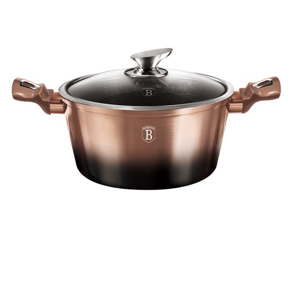 Berlinger Haus Rosegold Noir Metallic Line Кастрюля с крышкой 24см ВН-1895