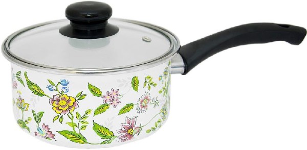 Маруся Ковш эмалированный "Полевые цветы" 1,5л  стекл. кр. 55/к