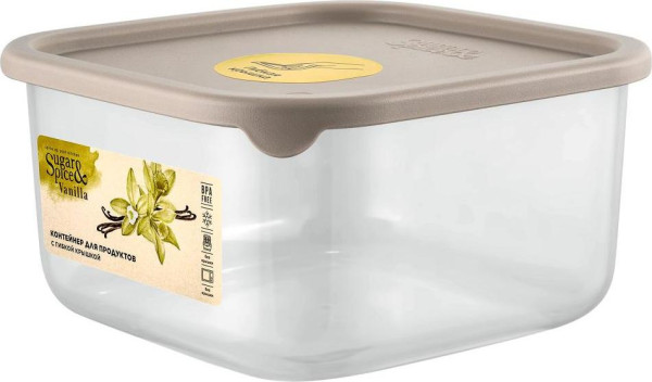 Sugar&Spice Контейнер для продуктов Vanilla квадратный 0,8 л с гибкой кр. латте SE168010005