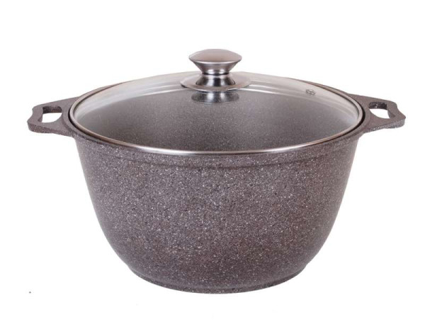 Kukmara Кастрюля 3л со стеклянной крышкой, АП (кофейный мрамор) кмк32а