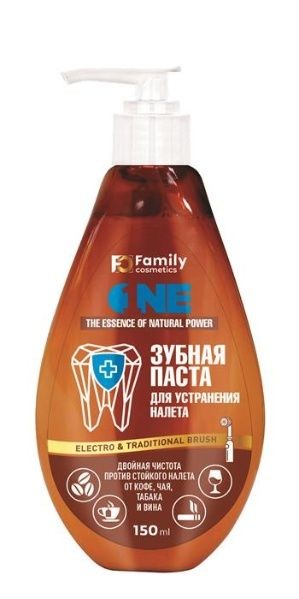 FAMILY COSMETICS Зубная Паста ДЛЯ УСТРАНЕНИЯ НАЛЁТА, флакон 150мл Арт.FTPO-5002 БХ512386БК