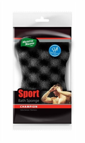 Мелочи Жизни Губка банная Спорт Чемпион массажная мужская 1шт. Большая БХ3121CDТ