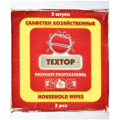 ТЕХТОР Салфетки хоз.вискозные PREMIUM 3шт. 35*35см.(плотность 110гр) Т036 *10/100