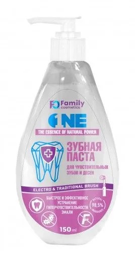 FAMILY COSMETICS Зубная Паста ДЛЯ ЧУВСТВИТЕЛЬНЫХ ЗУБОВ и ДЁСЕН, флакон 150мл Арт.FTPO-5005 БХ512447БК