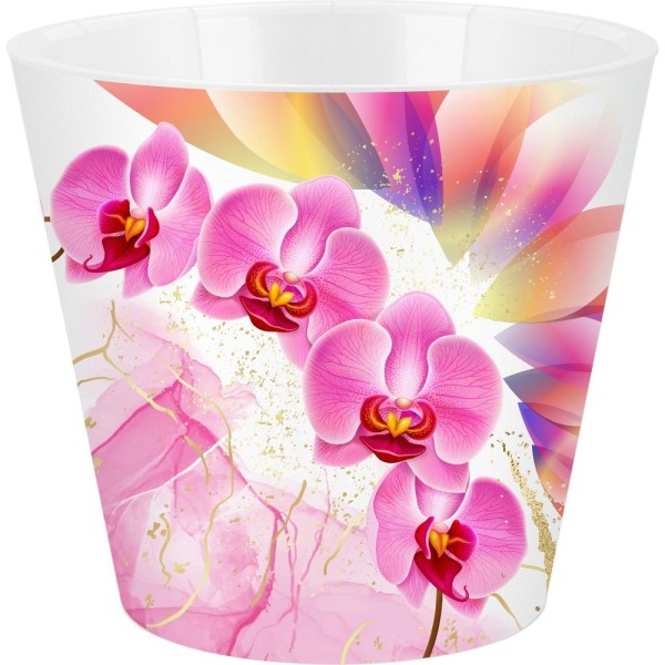 Plastic Centre Горшок для цветов InGreen London Orchid Deco D160 мм, 1,6 л с дренажной вставкой, розовая IG61961051