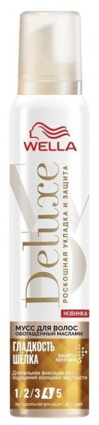 WELLA Мусс Deluxe Oil Гладкость Шёлка 200мл *6*