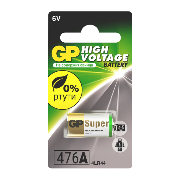 GP Батарейка 4LR44/476/28A BL1 Alkaline 6V GP 476AFRA-2C1 10/600