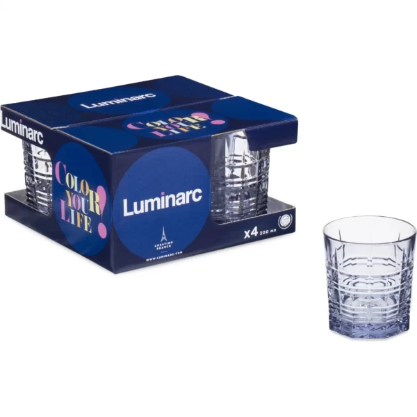 Luminarc Набор стаканов ДАЛЛАС фиолетовая ДЫМКА 4ШТ 300МЛ НИЗКИЕ O0129