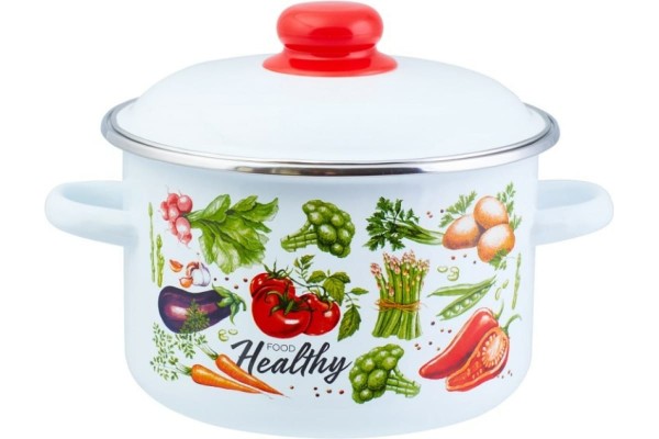 Кастрюля эмал цил Veggies 5,5л ТМ Appetite 1RD221М