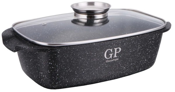 Green Point GP-2853 Жаровня с арома-крышкой 32*21см, 5,3л, лит. алюм. 2853-GP