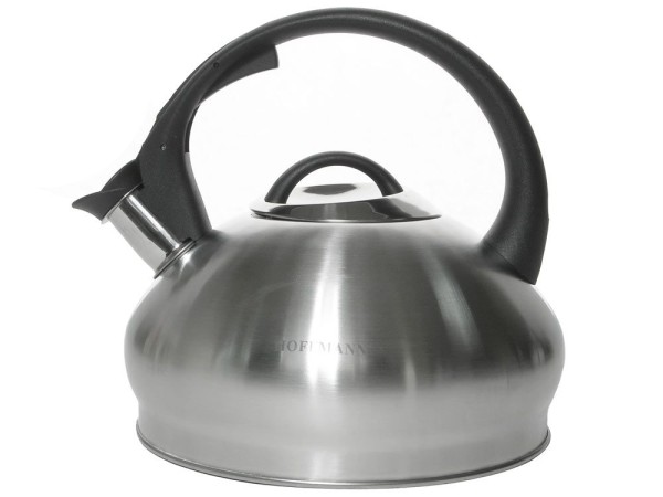 Hoffmann Чайник со свистком, черн ручка, сер, 2.5 л. HM-55183