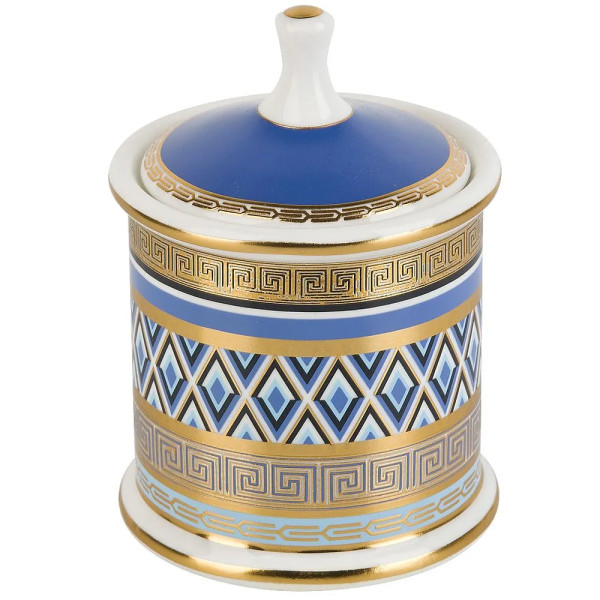 Nouvelle Банка с крышкой "Golden Blue" 12,5х9см v=350мл (фарфор) 0200187
