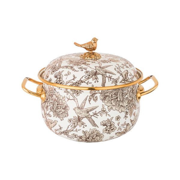 КАСТРЮЛЯ ЭМАЛИРОВАННАЯ AGNESS С КРЫШКОЙ, ROYAL GARDEN 2,1Л, ДИА.16СМ ДЛЯ ИНДУКЦИОН. 950-081