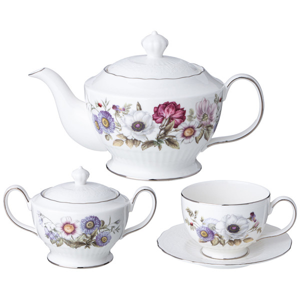 ЧАЙНЫЙ СЕРВИЗ LEFARD "BOUQUET" НА 6 ПЕР. 14 ПР. 900/400/330 МЛ (КОР=4НАБ.)