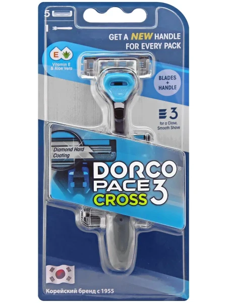 Dorco PACE3 CROSS (станок + 5 S) с тримером 3 лезв БХ4025964