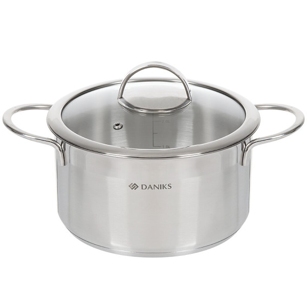 Daniks Кастрюля нерж, 3.4 л, с крыш Бонн GS-01319-20CA