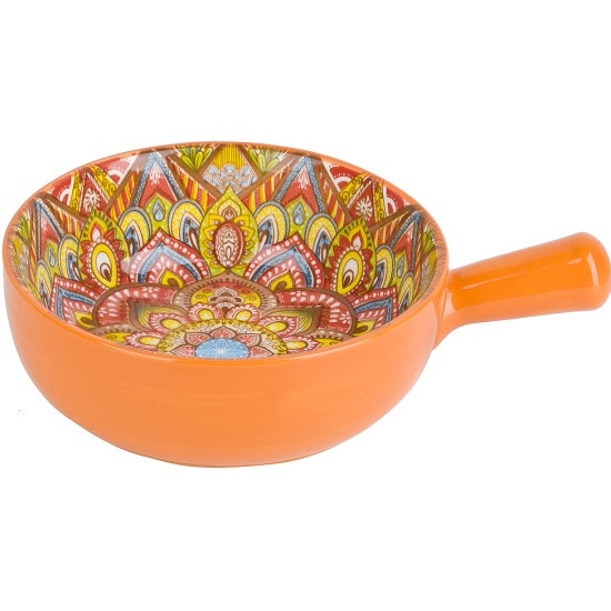 Nouvelle Кокотница с ручкой "Arabesque" (оранжевый) 20,3х15,3х5,5см 0860098