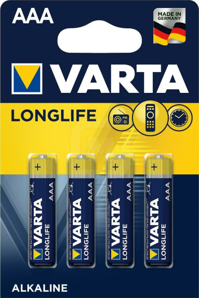 4103113414 Батарейка Varta LONGLIFE LR03 AAA BL 4шт Alkaline 1.5V (4103) (4/40/200)