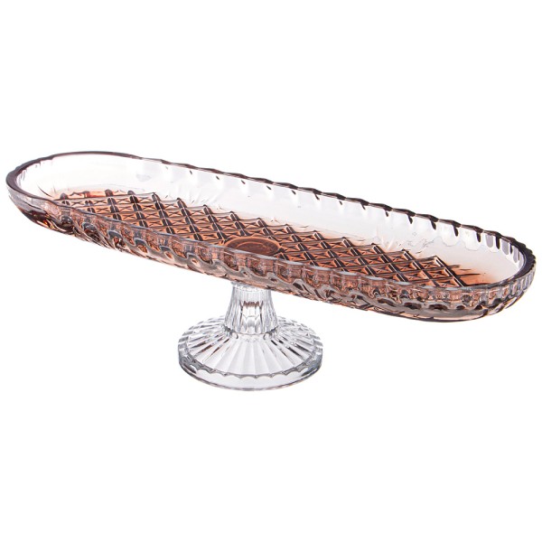 Alegre Glass БЛЮДО НА НОЖКЕ BROWN, 39x14 СМ 337-114