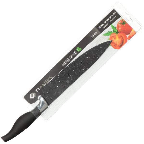 Нож кух Гранит 20см шеф-нож нерж, ручка non-stick DANIKS YW-A204-CH