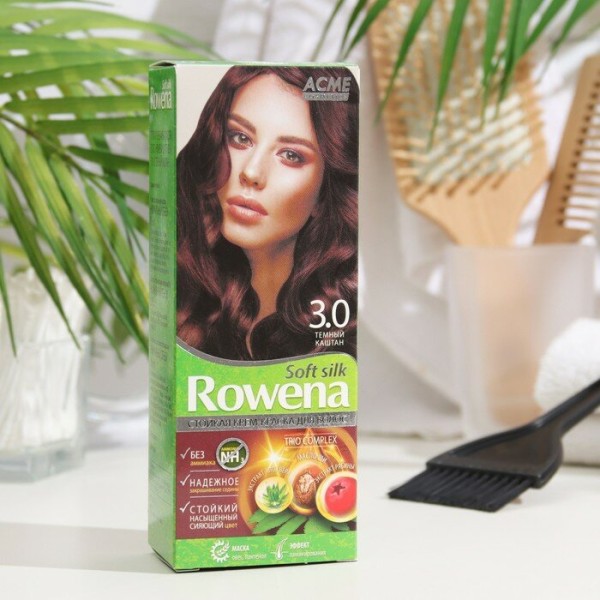 ROWENA Краска д/волос ROWENA SOFT SILK тон 3.0 Тёмный Каштан (без аммиака)