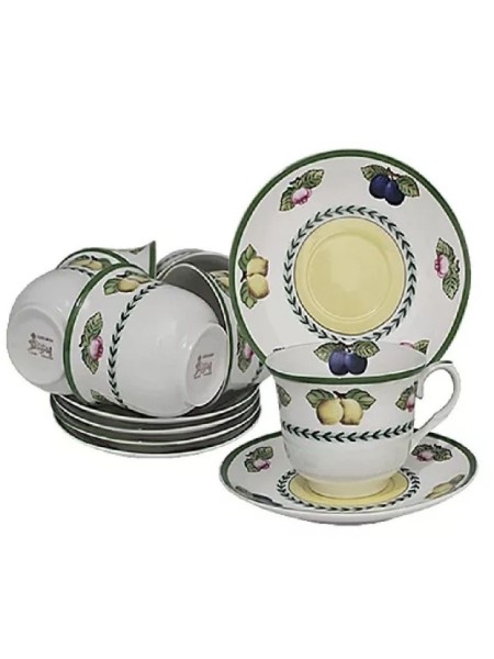 Lenardi Кофейный сервиз 12пр. ФРУКТЫ в под.уп.Фарфор 105-517
