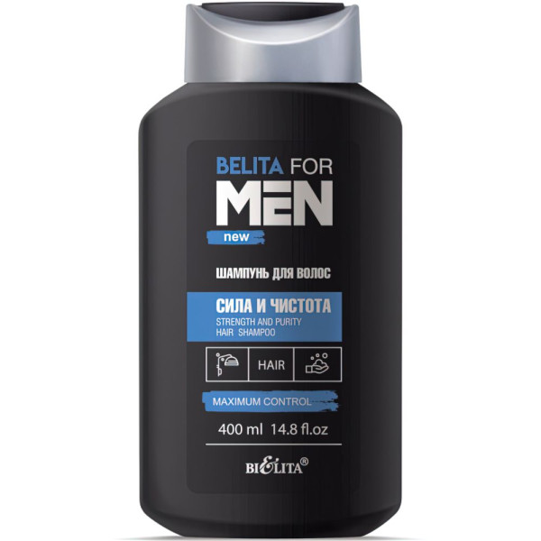 БЕЛИТА FOR MEN Шампунь для волос "Сила и чистота" 400мл