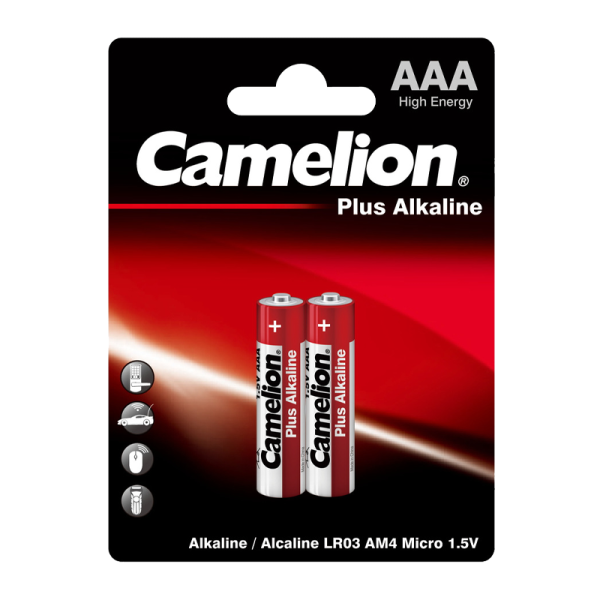 Батарейка Camelion Plus LR03 AAA BL 2шт. Alkaline 1.5V (2/24/576/17280) 1651
