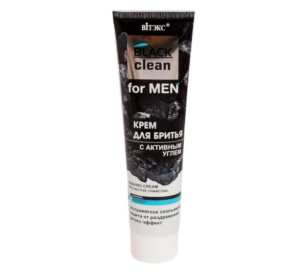 ВИТЭКС BLACK CLEAN FOR MEN КРЕМ ДЛЯ БРИТЬЯ с активным углем, 100мл/20шт