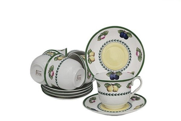 Lenardi Кофейный набор 12пр. ФРУКТЫ в под.уп. Фарфор 105-562