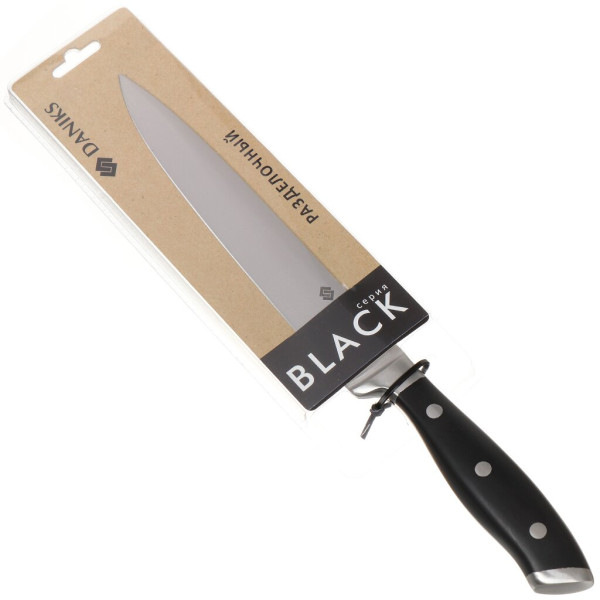 Daniks Нож кухонный Black, разделочный, нерж сталь, 20 см, рук пласт 161520-3