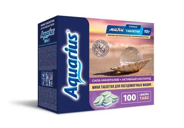 Aquarius Таблетки для ПММ min Сила Минералов + Активный Кислород 100шт БХ11670Т