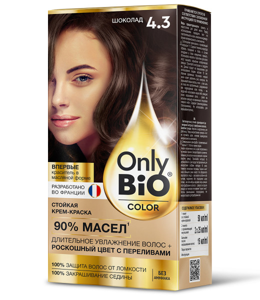 Only Bio COLOR Стойкая крем-краска Тон 4.3 Шоколад 115мл БХ70402БК