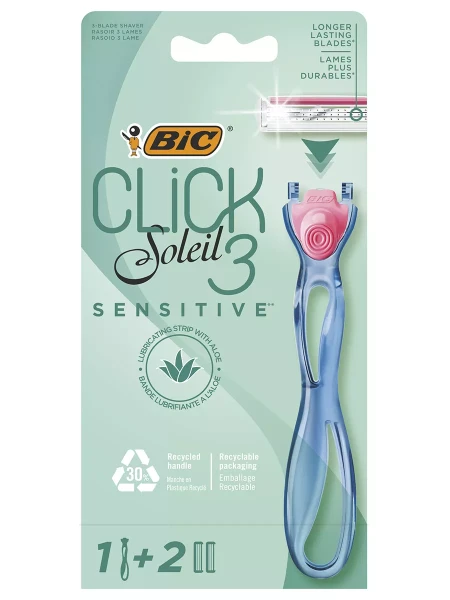 БИК ЖЕН Click 3 Soleil Sensitive Станок +2 кассеты *2*10