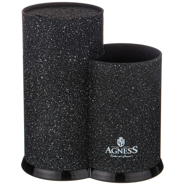 ПОДСТАВКА ДЛЯ НОЖЕЙ AGNESS "BLACK MARBLE" УНИВЕРСАЛЬНАЯ,20*12*22СМ 911-685