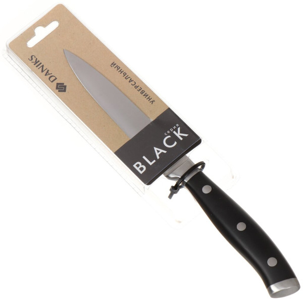 Daniks Нож кухонный Black, универсал, нерж сталь, 12.5 см, рук пласт 161520-4