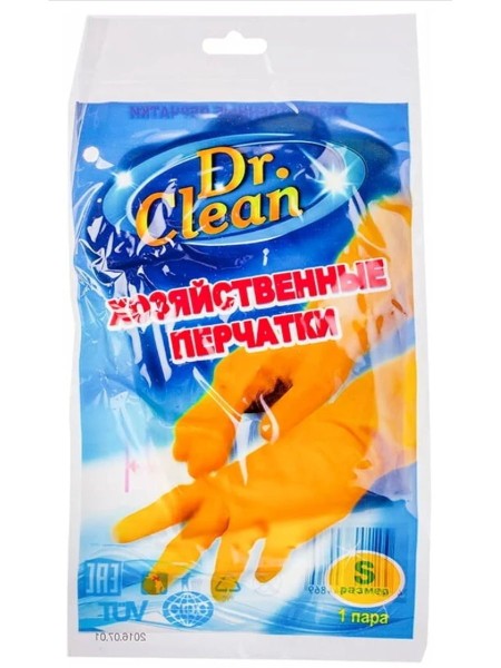 Перчатки Доктор Клин хозяйственные резиновые S  *12*240